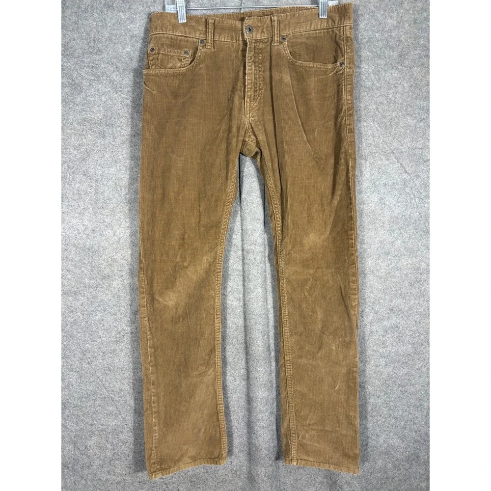 Banana Republic Mens Pima Cotton Corduroy Pants Tan Brown 32x32 Straight Leg